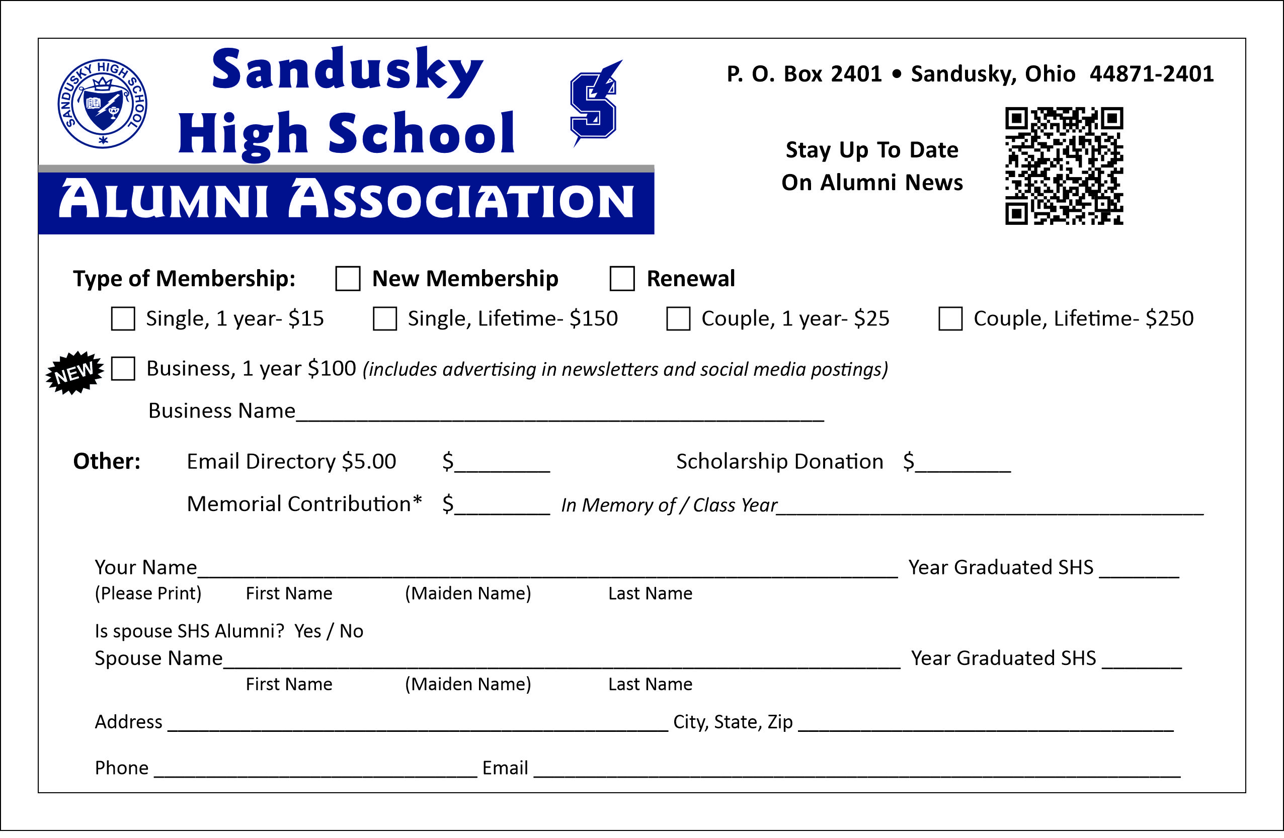 membership form